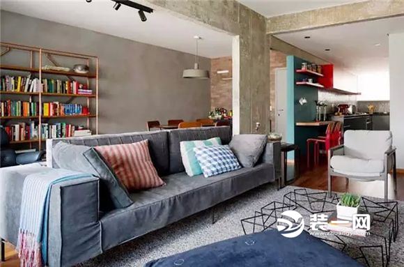 2018毛坯房风格装修效果图     这间公寓,保留了建筑物原有的水泥质感